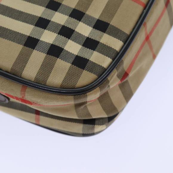 Burberrys Nova Check Blue Label Hand Bag Canvas Black Auth ti1774 - Picture 16 of 16